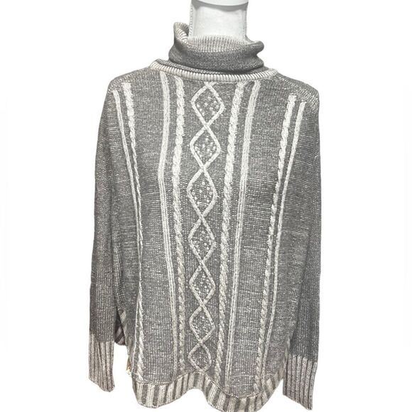 Anthropologie Yoon Delphine Wool Cashmere Blend Cable Knit Poncho Sweater - Picture 2 of 6